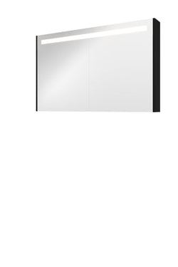 Sanibell Proline spejlskab med LED belysning 120 x 74 cm matsorte sidepaneler - 1