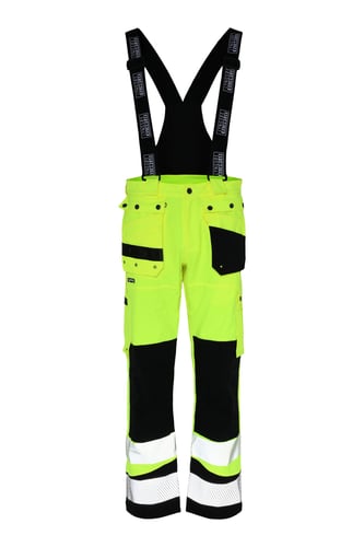Lyngsøe Hi-Vis regnbuks 4 vejs stretch 4WS-5083 gul/sort str XL - 1