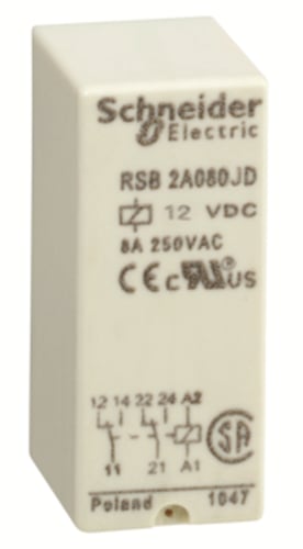 Stikbensrelæ 2C/O 8A 12VDC - 1