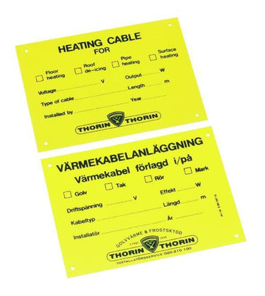 Advarselsmærke etl for varmekabel - 1