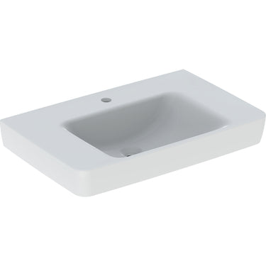 Geberit Renova Plan håndvask 750 x 480 x 185 mm m/fralægningsplads hvid porcelæn - 1