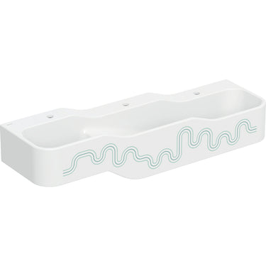 Geberit Bambini lege- og vaskekumme 3 vaskepl lav vask højre 140 cm hh midt v/h Skovgrøn - 1