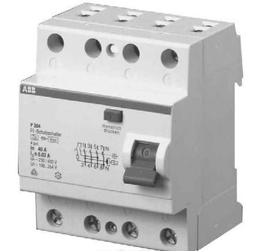 HPFI fejlstrømsafbryder 25A 4 polet udløsestrøm 30mA Type A 400V AC 70mm bred F204A-25/0,03 - 1