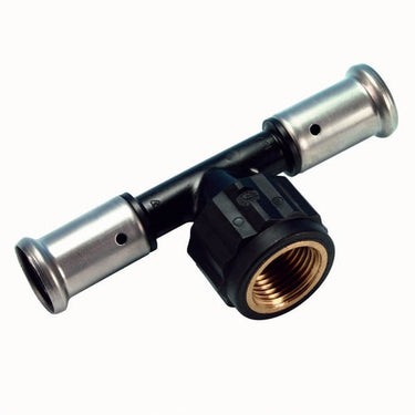 Henco pres tee PVDF med indvendig gevind 40 x 1 1/4" x 40 mm - 1