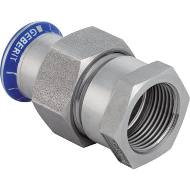 Mapress rustfrit union m/indv. Gevind D:42mm Rp:1 1/2" - 1