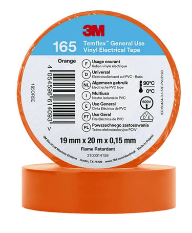 Temflex el vinyltape 165 orange 19 mm x 20 m - 1