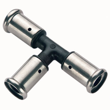 Henco pres tee PVDF reduceret - 2 afgreninger 50 x 26 x 40 mm - 1