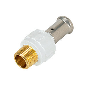 Henco pres kobling PVDF pres/udvendig gevind 26 mm x 3/4" - 1
