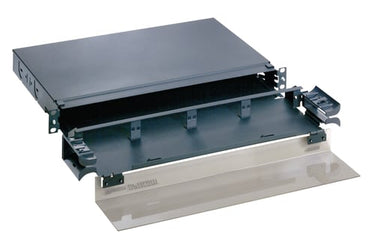 19" Opticom Fiberboks udtræk for 4x modul (FAP) 1U sort - 1