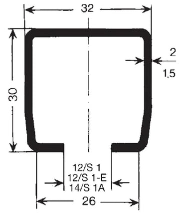 Skinne profil c 1,5 milimeter-6 meter s1 a - 1