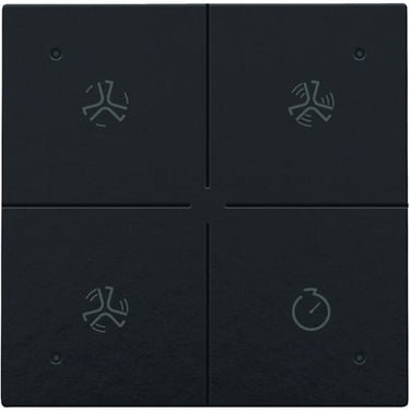Ventilationstryk med LED Bakelite® piano black coated NHC - 1