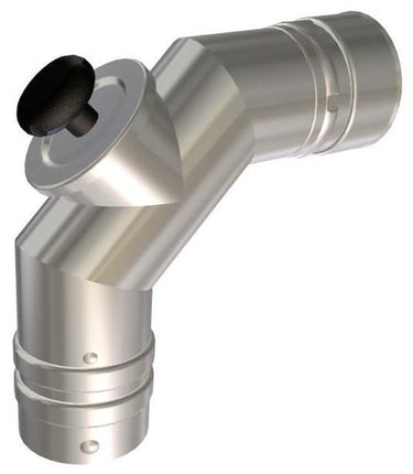 Metalbestos Omega foringsvinkelstykke 85° med inspektionslem Ø100 mm - 1