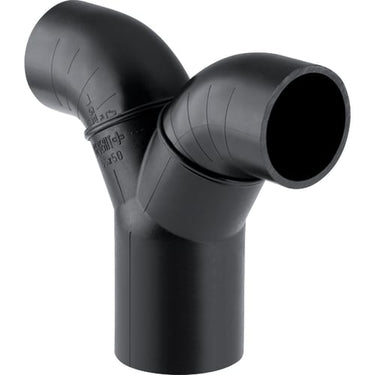 PEH buksegrenrør 90° Geberit 56 x 50 x 56 mm sort - 1