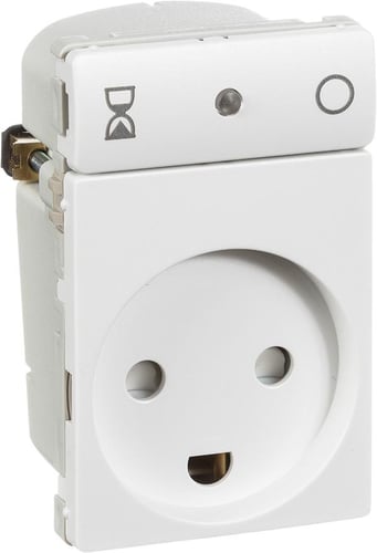 Fuga Timer stikkontakt 1,5M 2POL 10A Hvid - 1