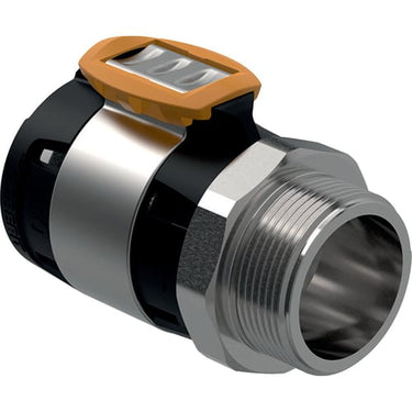 Geberit FlowFit overgang 75mmx2 1/2" np CrNiMo-stål sort - 1