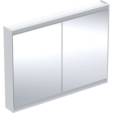 Geberit ONE spejlskab med ComfortLight 2 låger væg 90 x 120 cm hvid/alu - 1
