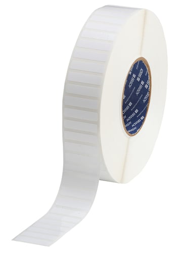 Hvid polyester label 38,10 x 9,40 mm - 1