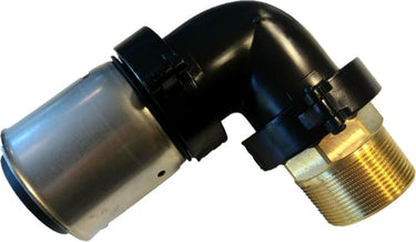 Henco SUPER SIZE pres vinkel 90° PVDF 75 mm x 2" pres/udvendig gevind - 1
