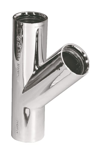 Purus grenrør 45° 32 mm forkromet PP/TPE - 1