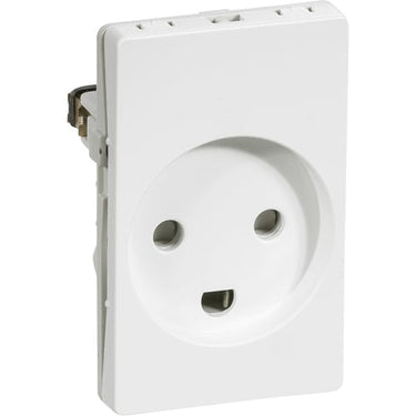 FUGA stikkontakt 2-polet med jord 1,5 modul hvid 100 stk. bulkforpakning - 1