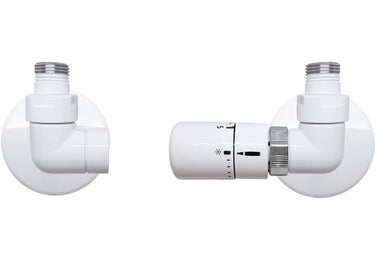 KRISS Corner ventilsæt med rumtermostat hvid - 1