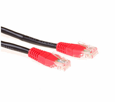 Kryds patchkabel Kat.5e UTP 2m Sort/Rød - 1