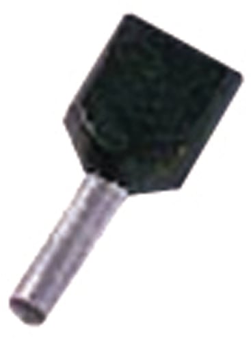Isoleret dobbelt terminalrør sort 2x1,5mm² L=12mm - 1