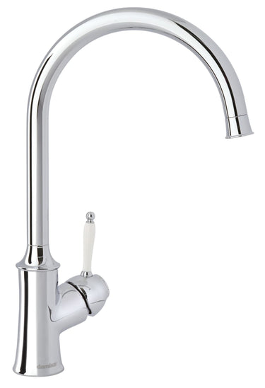 Damixa Tradition køkkenarmatur 204mm høj C-tud forkromet/hvid - 1