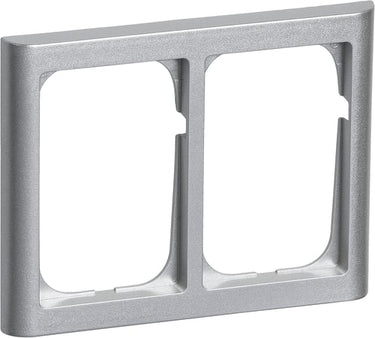 FUGA ramme Softline 63 1,5 modul vandret dobbelt stålmetallic - 1