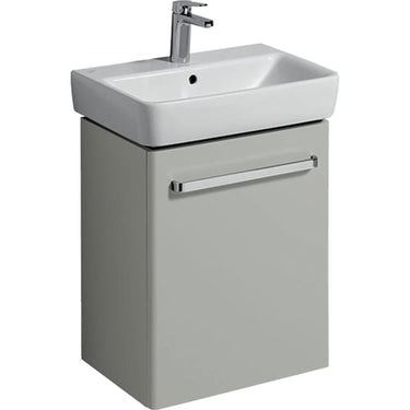 Geberit Renova Compact vaskeskab 500 x 367 x 604 mm 1 låge blankpoleret lysgrå højkomprimeret trelags-spånplade lakeret - 1