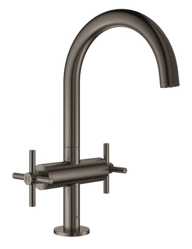 GROHE Atrio håndvaskarmatur L med krydsgreb og pop-up bundventil grafit - 1