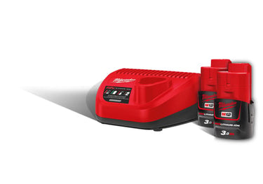 12V Batterisæt M12 nrg-302 2x3,0AH m/lader - 1