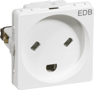 LK FUGA stikkontakt EDB 2-polet + DK jord 1 modul hvid - 1