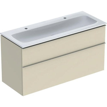 Geberit Icon møbelpakke 1200 x 480 x 630 mm 2 skuffer sandgrå porcelæn lakeret blankpoleret - 1
