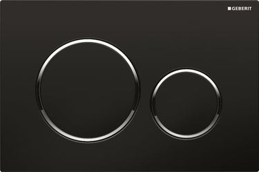 Geberit Sigma20 betjeningsplade sort/blank forkr - 1