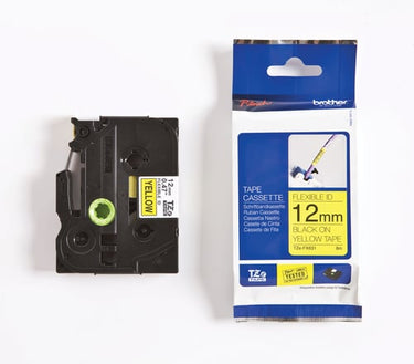 Tape Brother sort/gul TZe FX631 12 mm fleksibel - 1