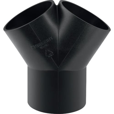 PEH buksegrenrør 60° Geberit63/50/50 mm sort - 1