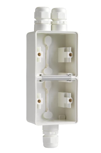 Underlag 2-modul 3x M20 IP55 hvid - 1