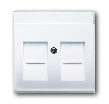 ABB-basic55 Afdækning til dataudtag blank hvid 1 modul modul leveres inklusive lampe og kort-symbol - 1