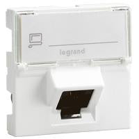 Mosaic dataudtag RJ45 Cat-6 FTP 2M 45° hvid - 1