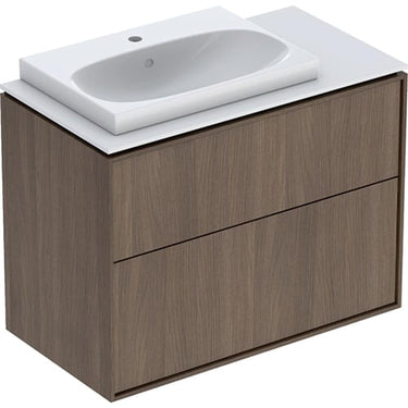 Ifö Sense Art sæt håndvask til bordmontering med underskab arbejdsplade to skuffer 60 cm nød - 1