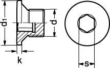 M22X1,5 bundprop cylinderhoved DIN 908 med indvendig 6-kant - 1