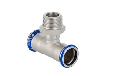 Geberit Mapress t-stykke rf 15x1/2x15mm muffe/nippel - 1
