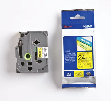 Tape Brother sort/gul TZe S651 24 mm stærk klæb - 1