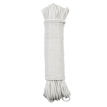 Tøjsnor hvid plast 3 mm 52 meter - 1