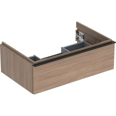 Geberit Icon vaskeskab 740 x 476 x 247 mm 1 skuffe eg natur højkomprimeret trelags-spånplade melamin træstruktur - 1