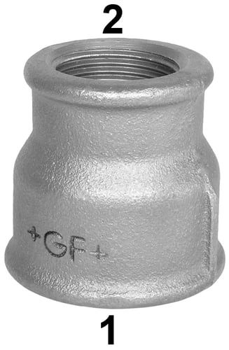 Formmuffe sort reduktion 1 1/2 x 1/2 - 1