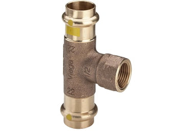 Profipress G T-stykke 28 x 1/2" x 28 mm rødgods - 1