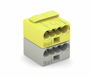 Modulært 4-lederprintstik til individuelle loddestifter lysegrå/gul - 1