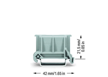 Vinklet DIN-skinneholder kombineret med monteringsholder 221-500 eller 222-500 grå - 1